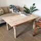 Farm table with cut feet
