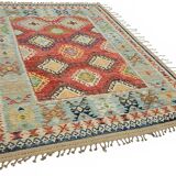 Handwoven Turkish Rustic 228 cm x 300 cm Multicolor Wool Carpet