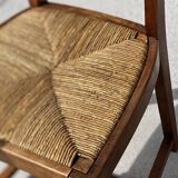 Set of 4 neo-Basque chairs in turned walnut