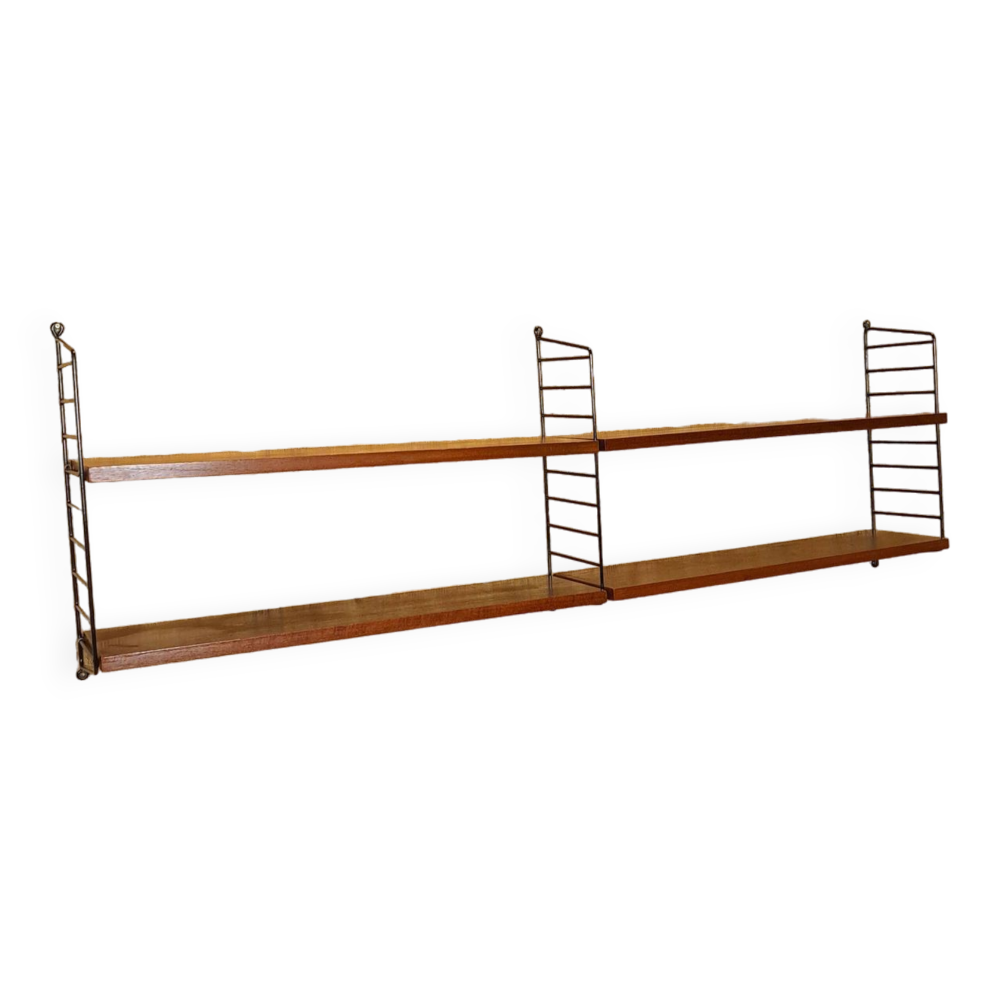 Nisse Strinning Breed String wandrek met zwart stalen houders en 4 planken