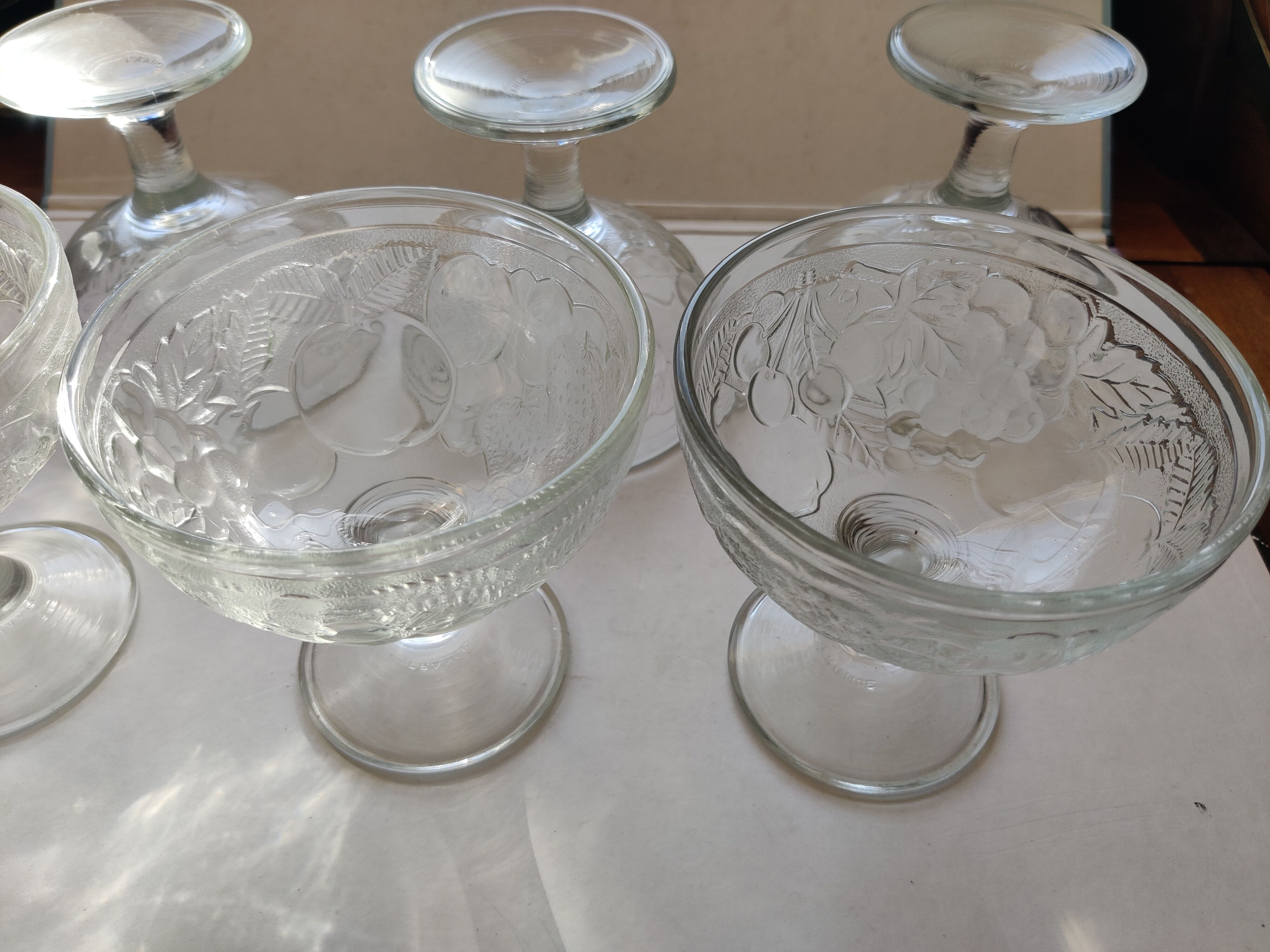 set of 6 thick glass ice cups decor vintage fruits