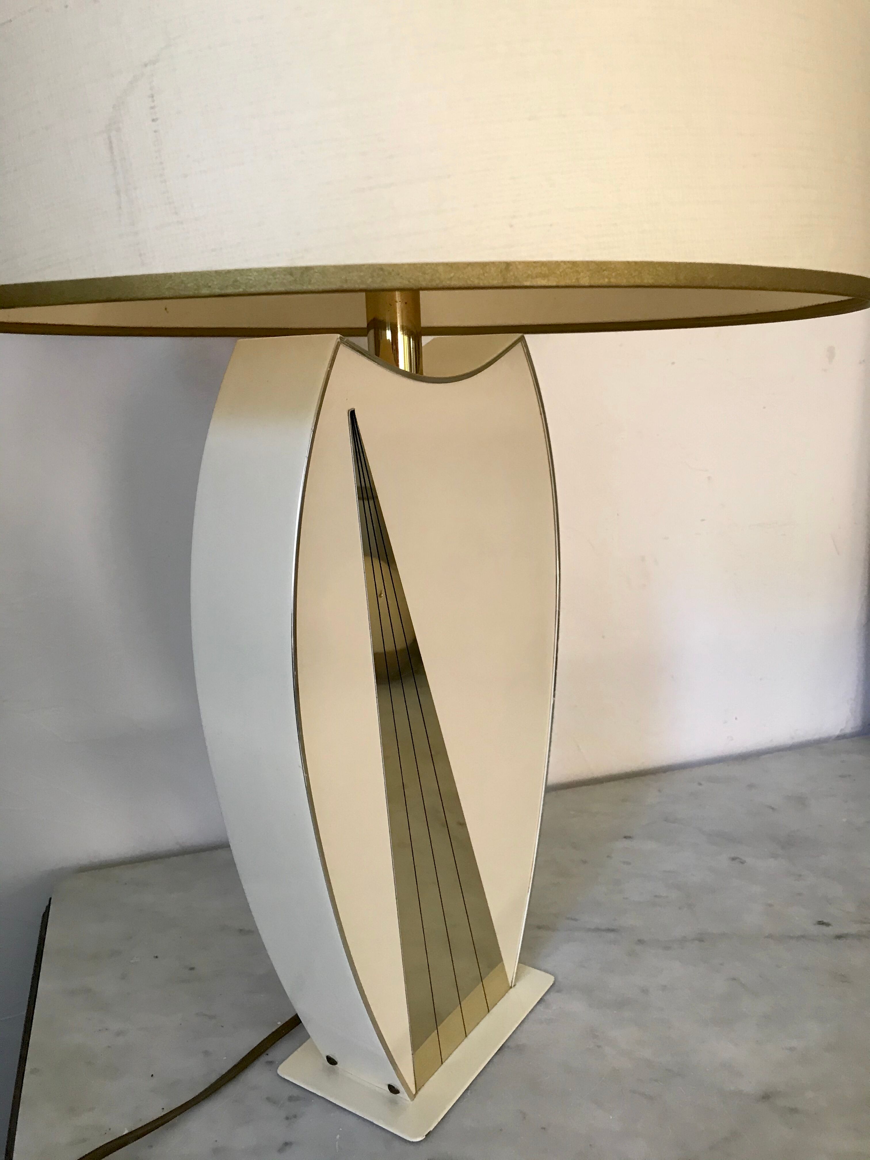 Lace-up and brass lamp