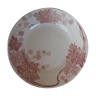 6 assiettes début XXe Lunéville, modèle platane. Décor floral rose foncé, fond blanc