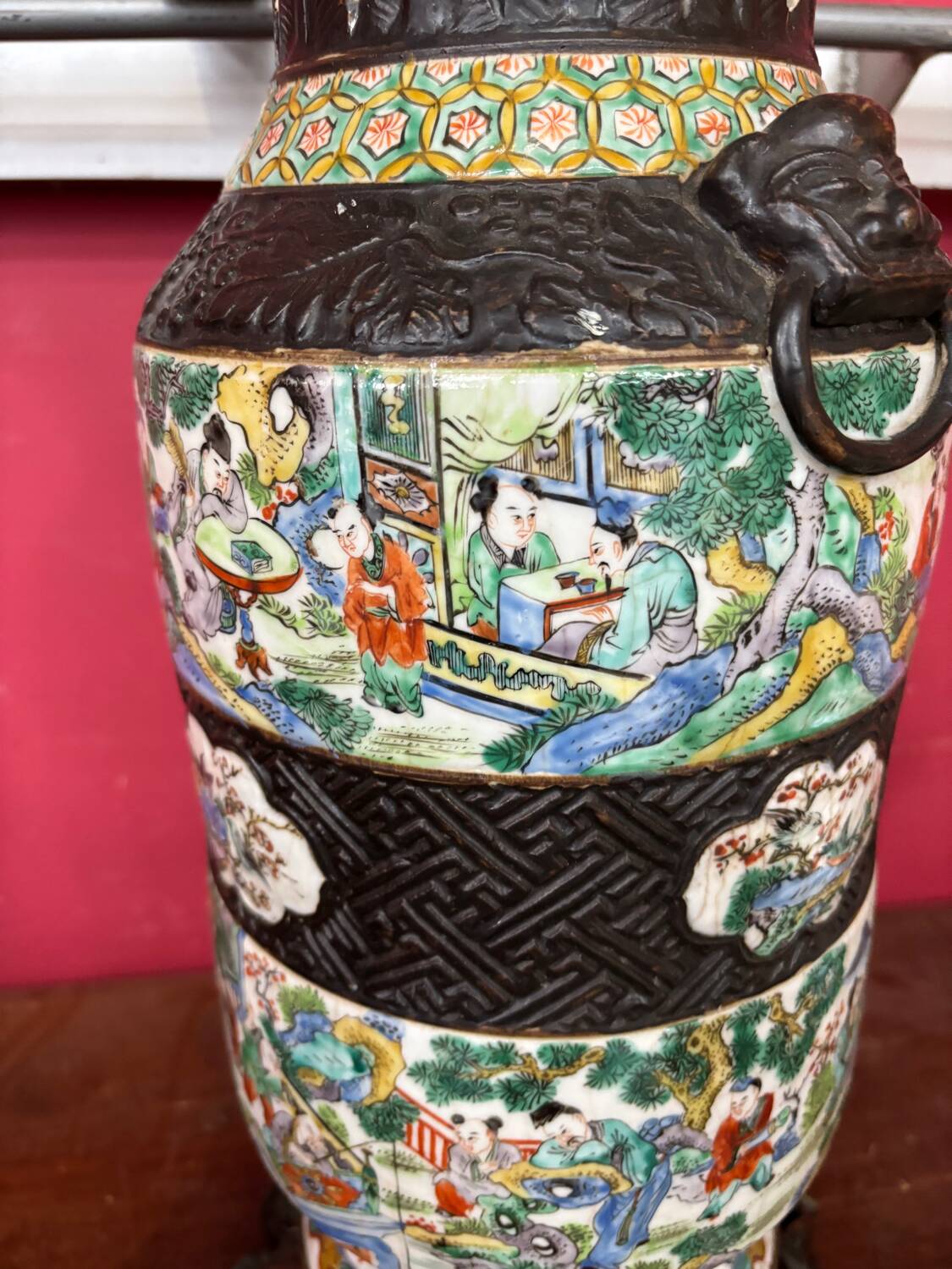 A Chinese famille rose porcelain vase called 'from Nanking' 19th century 55cm