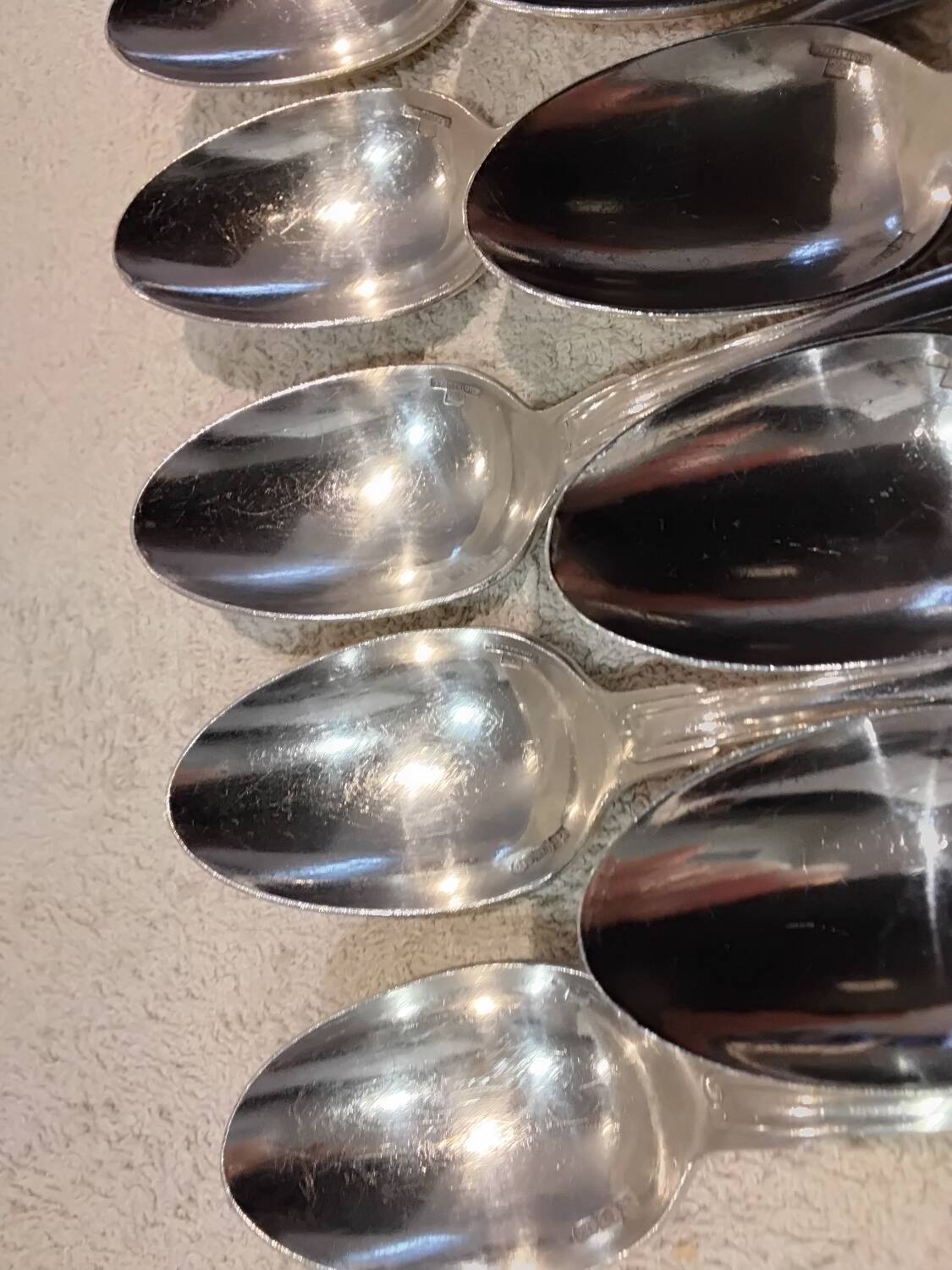 10 silver-plated coffee spoons, Christofle Vendome, 13.6 cm