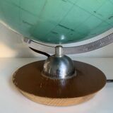 Vintage 1960s JRO Verlag globe, wood and PVC world map - 43 cm