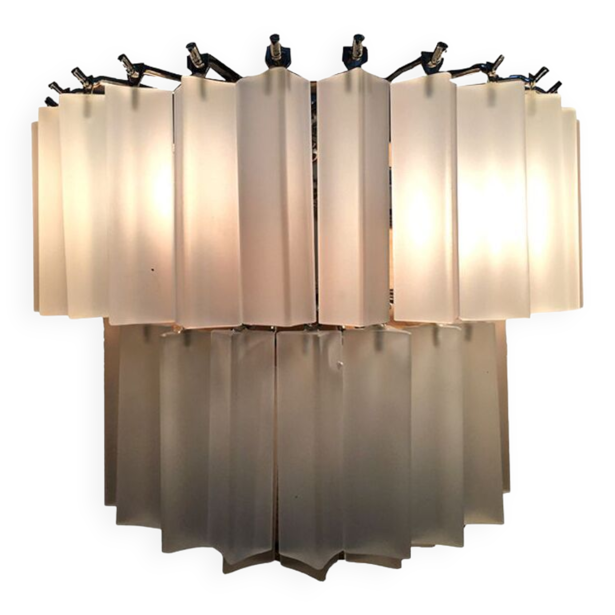 Triedro sandblasted murano glass wall sconce