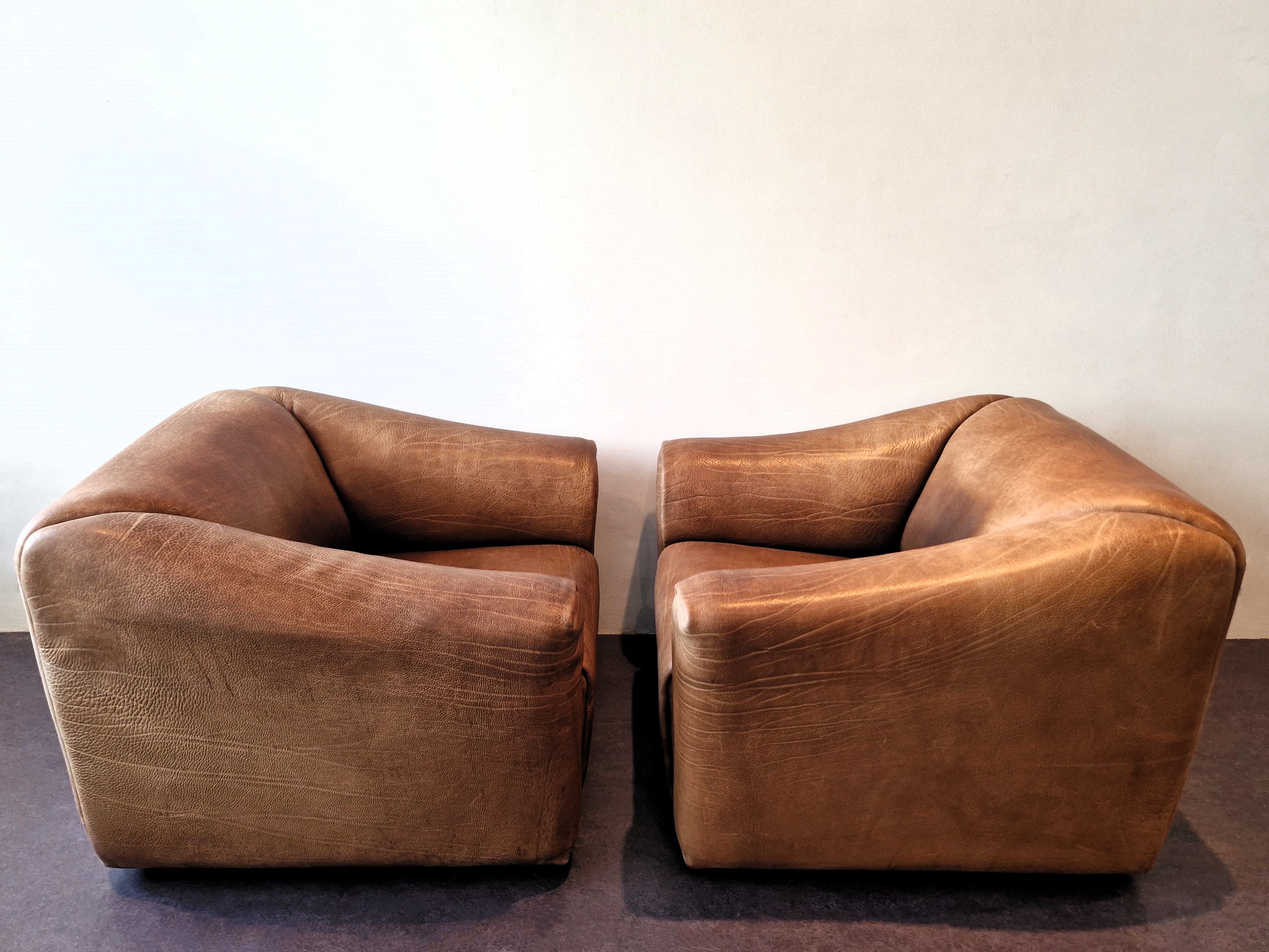 DS-47 brown leather lounge chair by De Sede, Switzerland 1970's