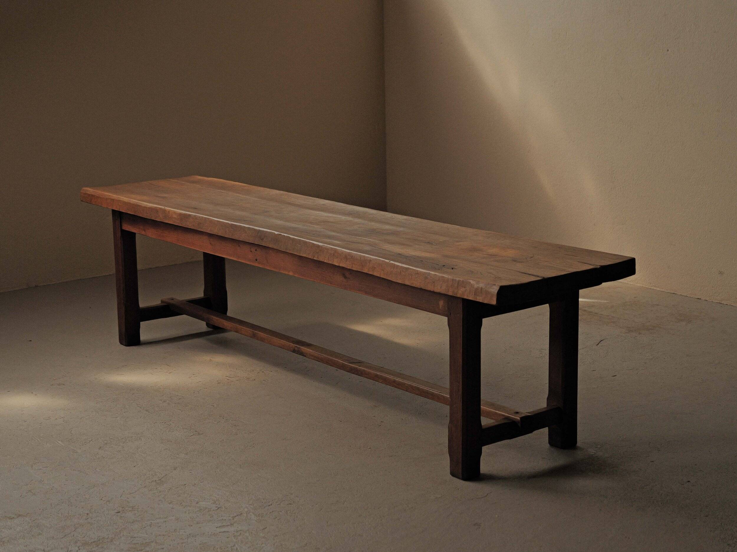 Large solid wood table, handcrafted.