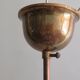 Scandinavian 3-arm chandelier, teak, brass and 1960 glass