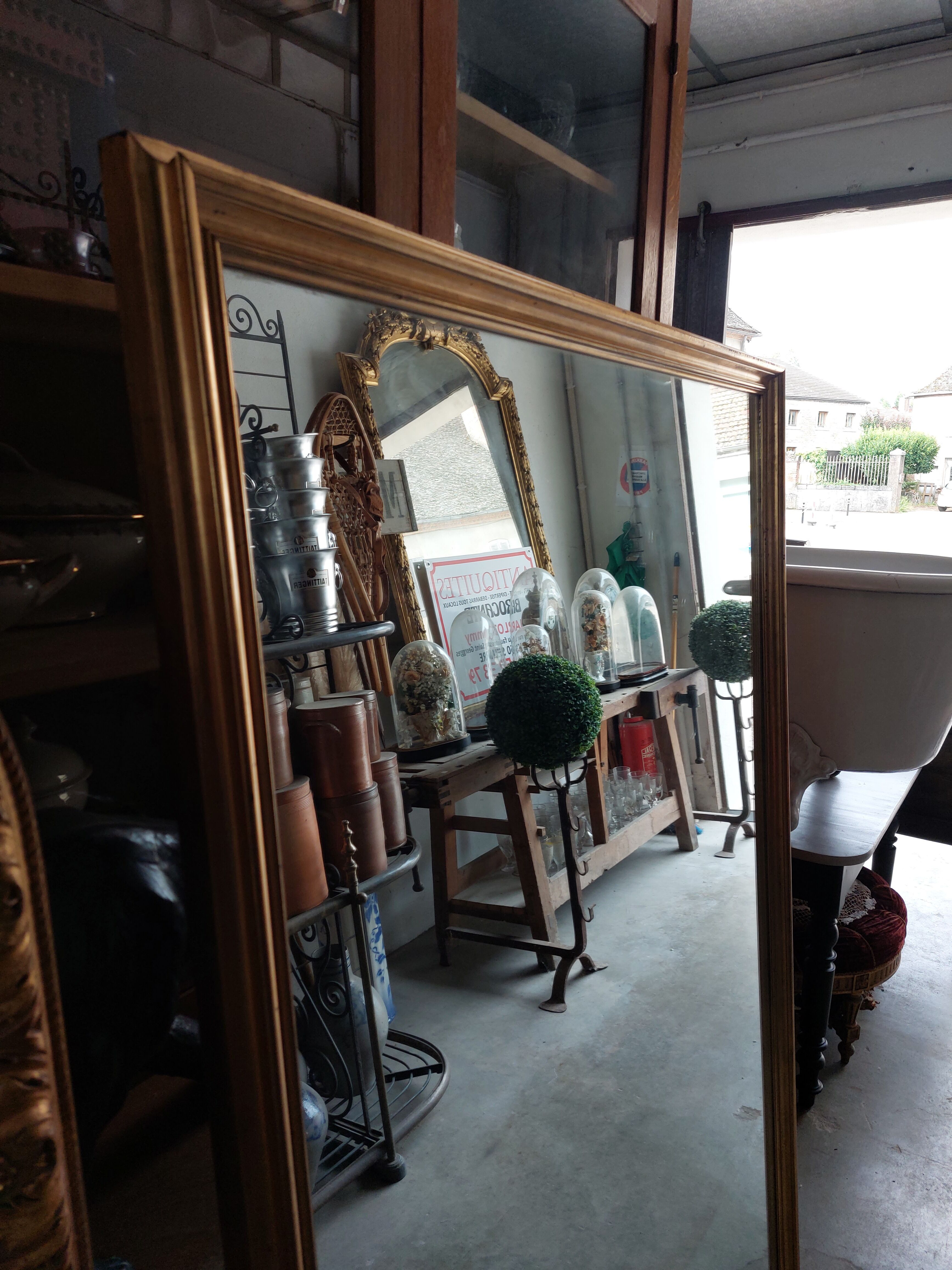 Mirror mirror mirror golden wood bistro style -1m68x1m15