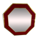 Burgundy octagonal mirror Éric Maville