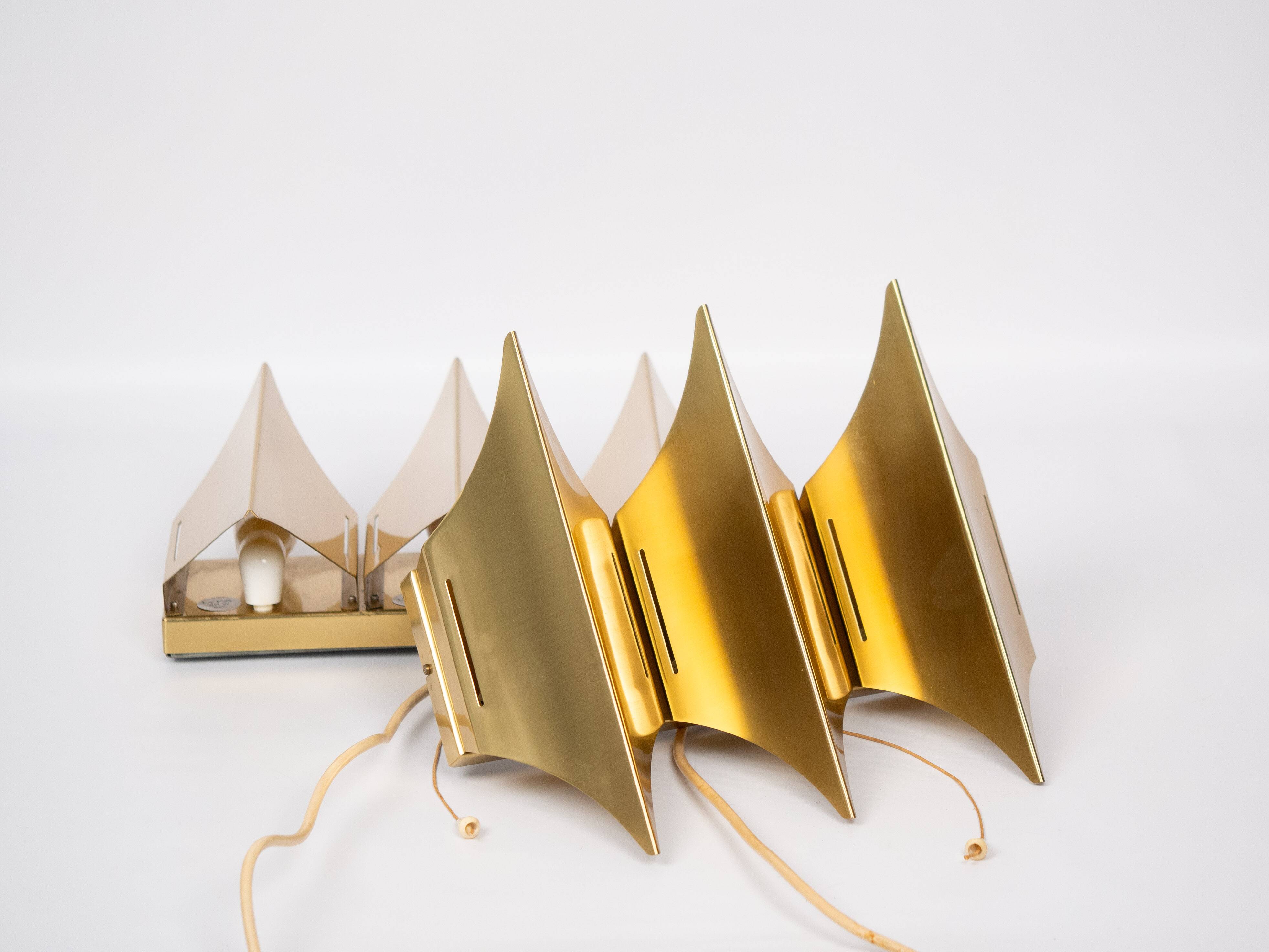 Paire de 2 appliques danoises Gothic 3 par Bent Karlby, Lyfa, années 1960