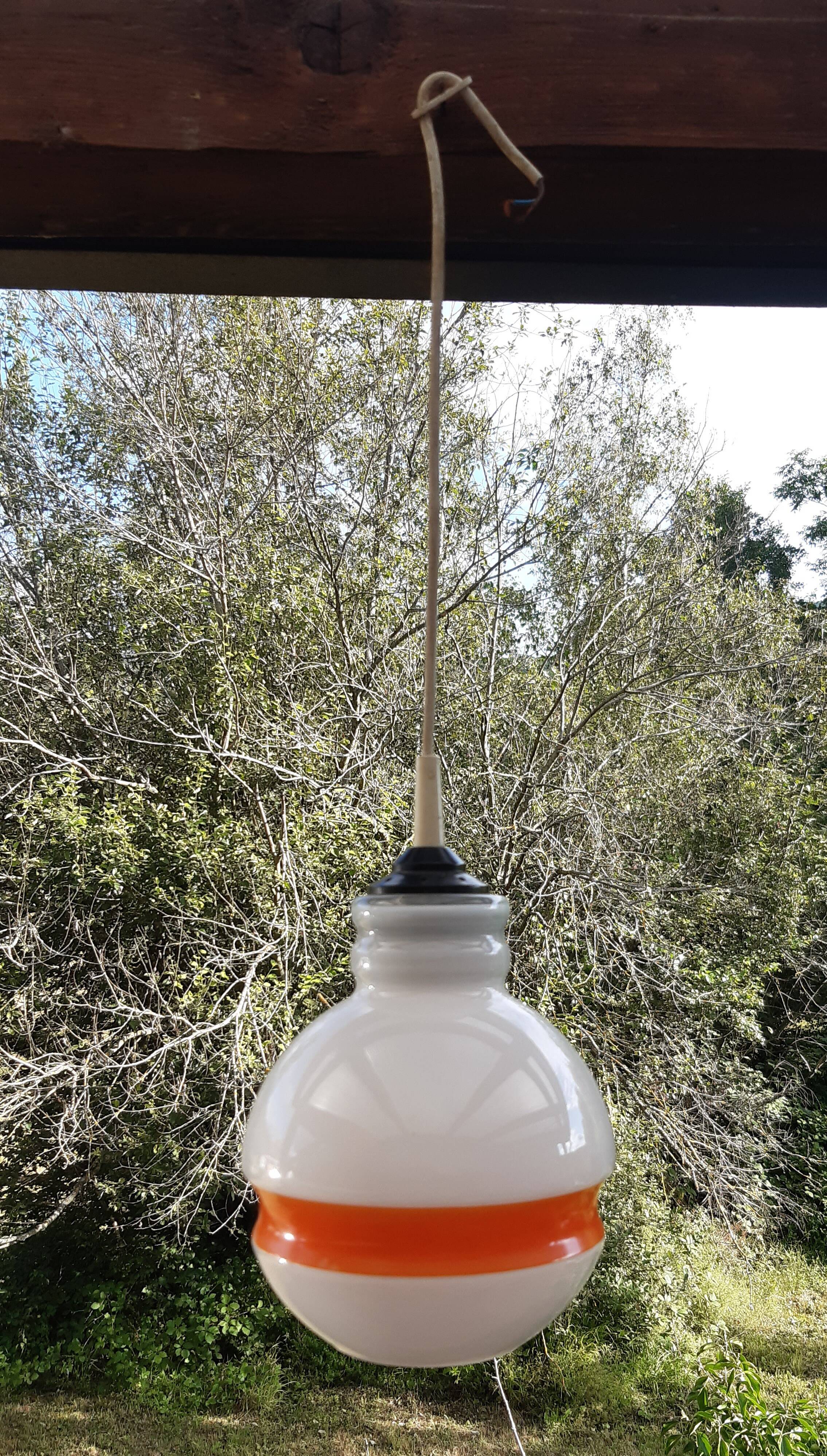 Vintage opaline pendant light