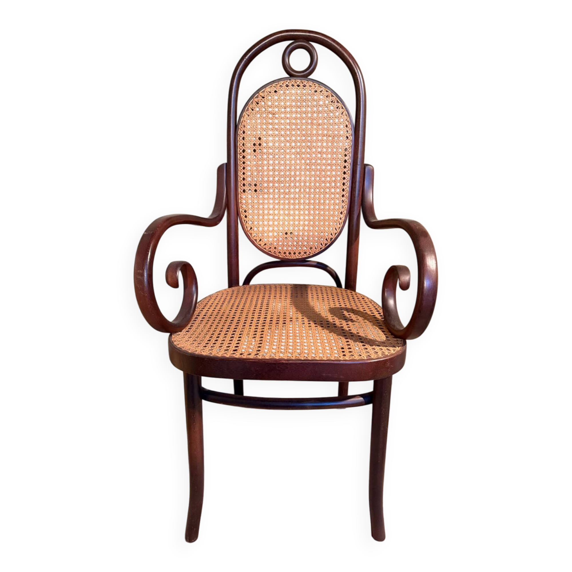 Fauteuil en rotin bois courbé cannage vers 1900