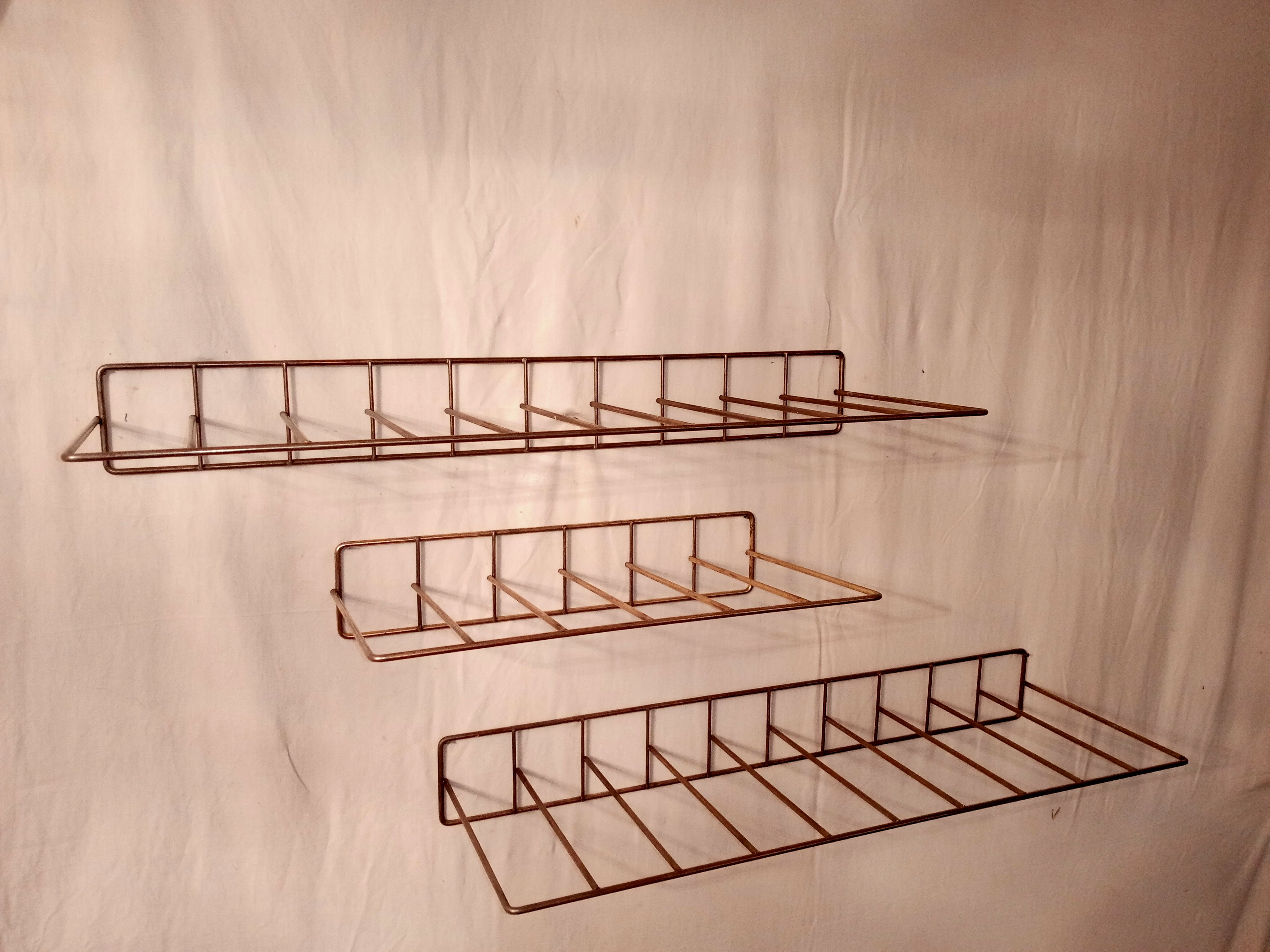 Vintage brass shelves