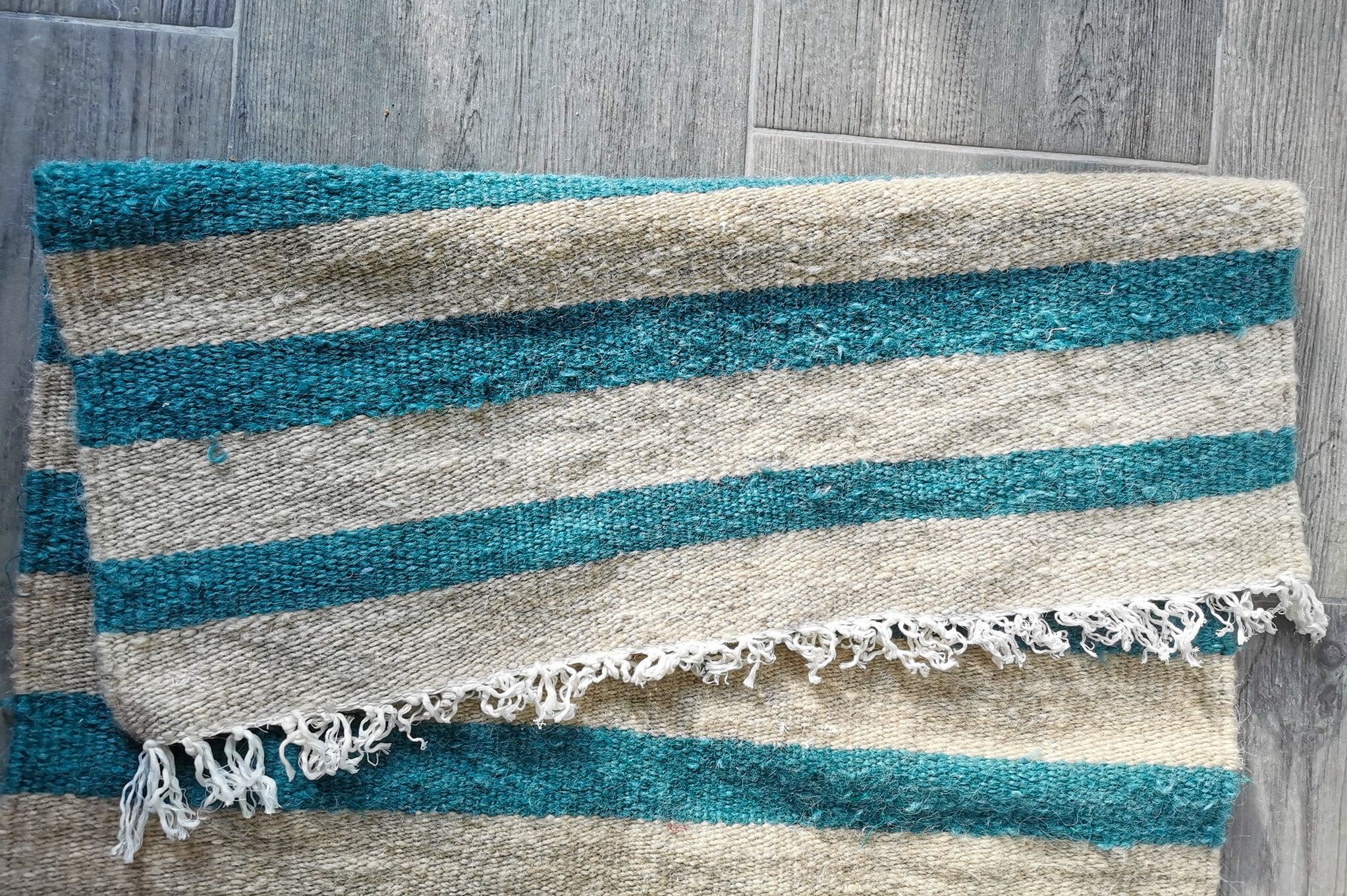 Double-sided kilim wool carpet fully handmade