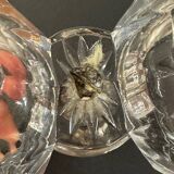 Salière double en cristal taillé signée Baccarat avec monture en métal