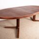 Very large Danish dining table in teak, oval and extendable, Dyrlund.