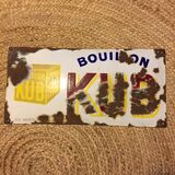 Plaque émaillée bouillon kub signée ed. jean paris