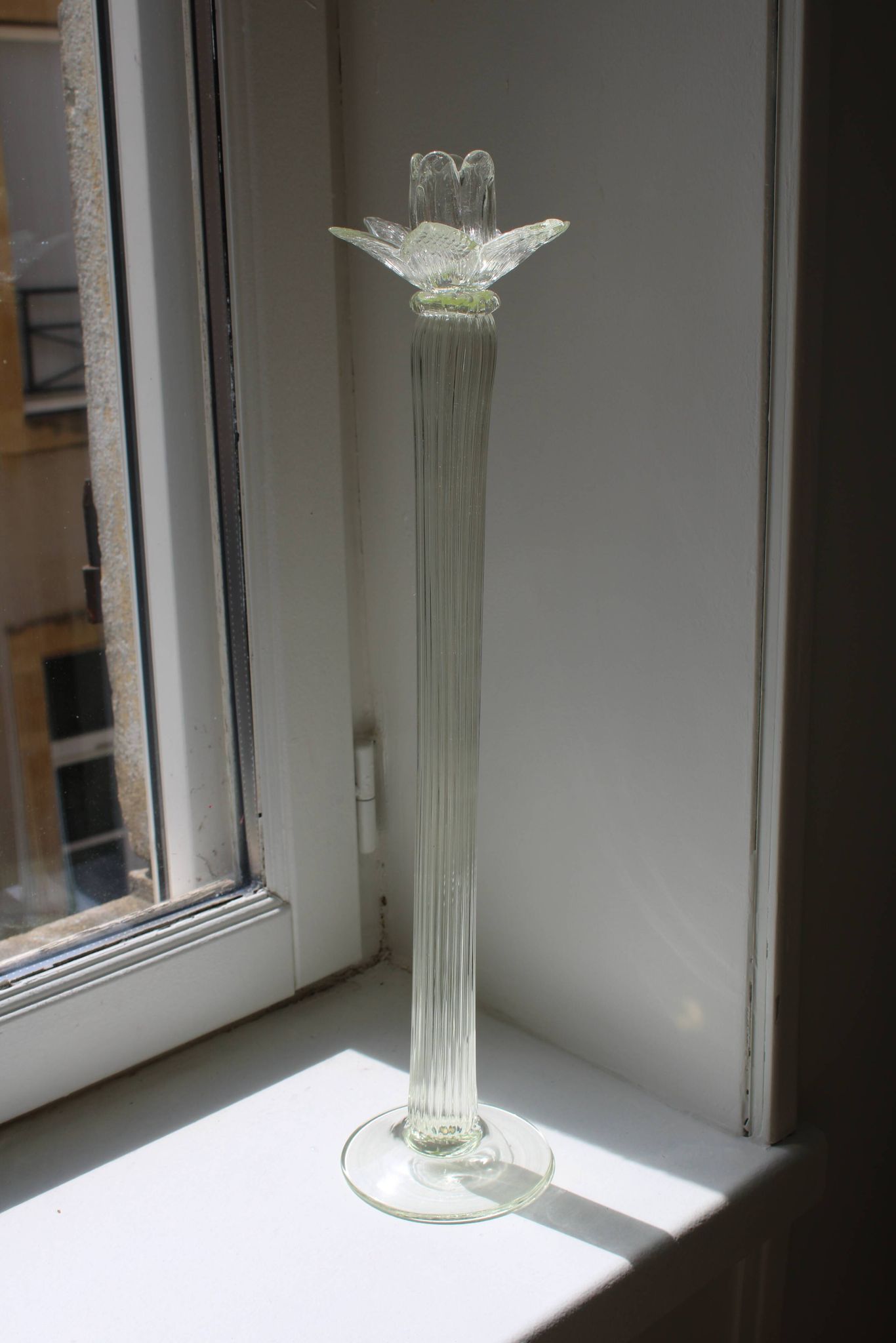 Grand bougeoir Murano transparent ancien