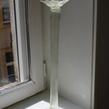 Large antique transparent Murano candlestick