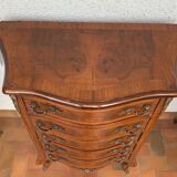 Small chest of drawers in curved wooden marquetry 5 drawers