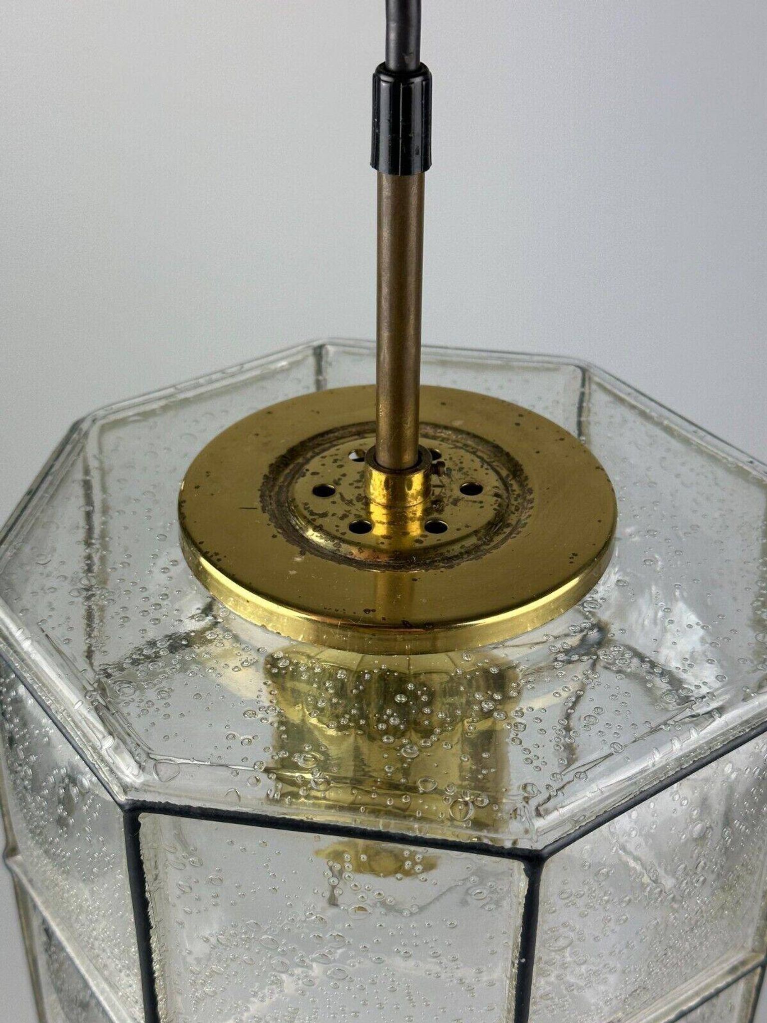 Suspension des années 60 70 Glashütte Limburg Allemagne verre et laiton Space Age