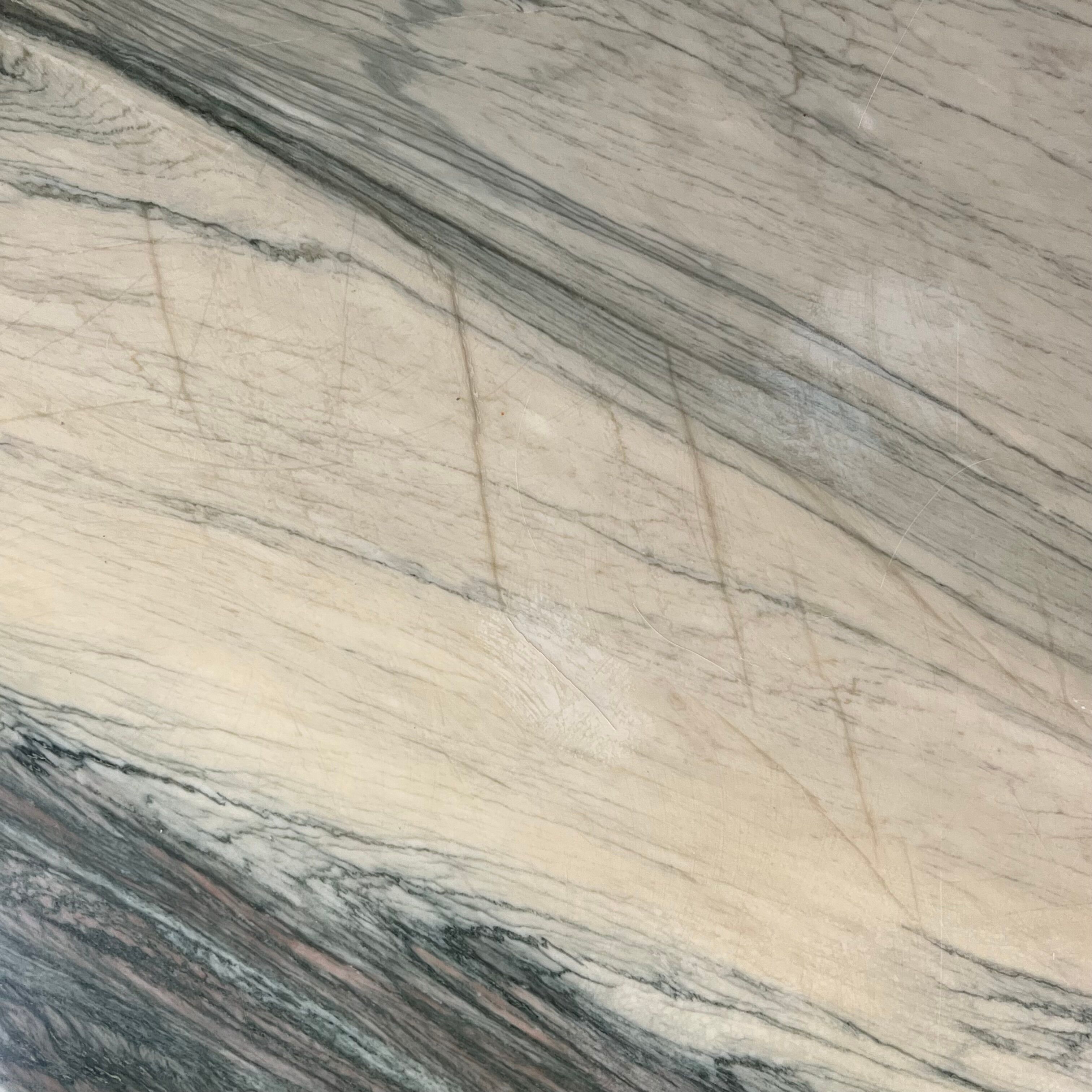 Table basse en marbre vert d'Estours années 70