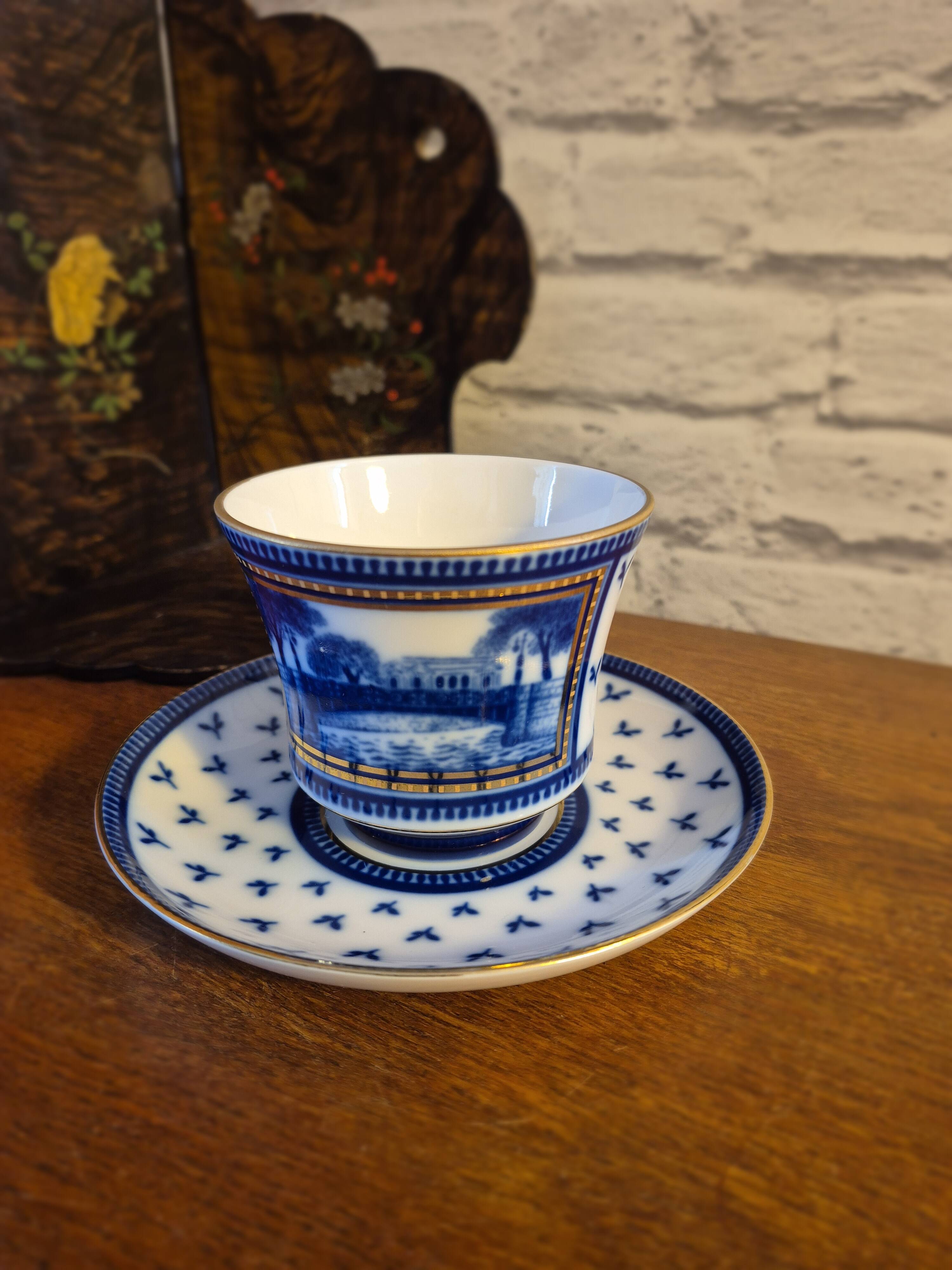 Cobalt blue tea cup Lomonosov LFZ