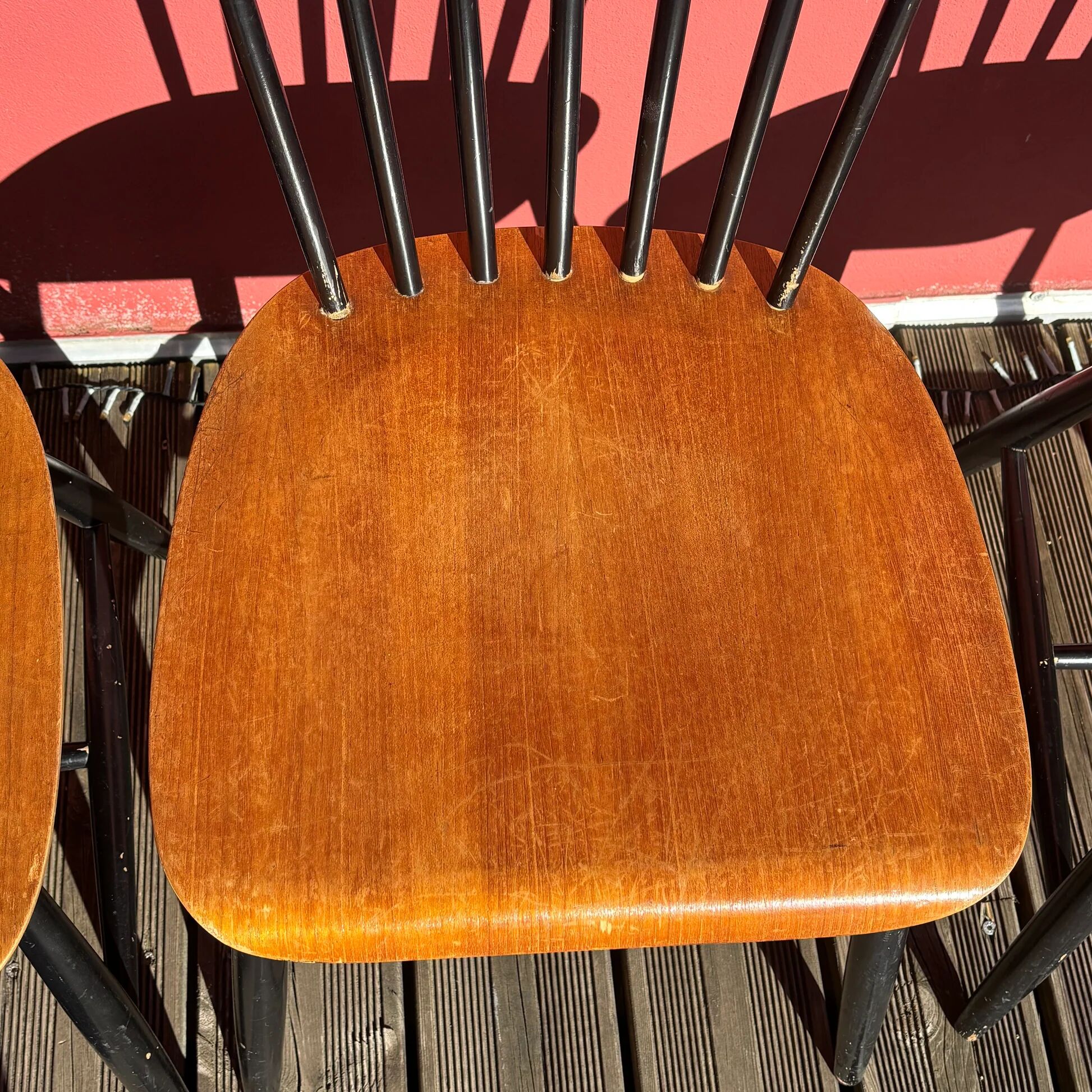 Set of 4 chairs by Sven-Erik Fryklund for Hagafors, Sweden, 1960s.