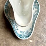 Saucière en terre de fer bleue et blanche