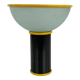 Lampe de table postmoderne  jaune et noire en métal et verre 1980
