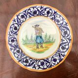 Plate HB Henriot Quimper "biniou player"