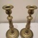 Deux  bougeoirs en cuivre vintage