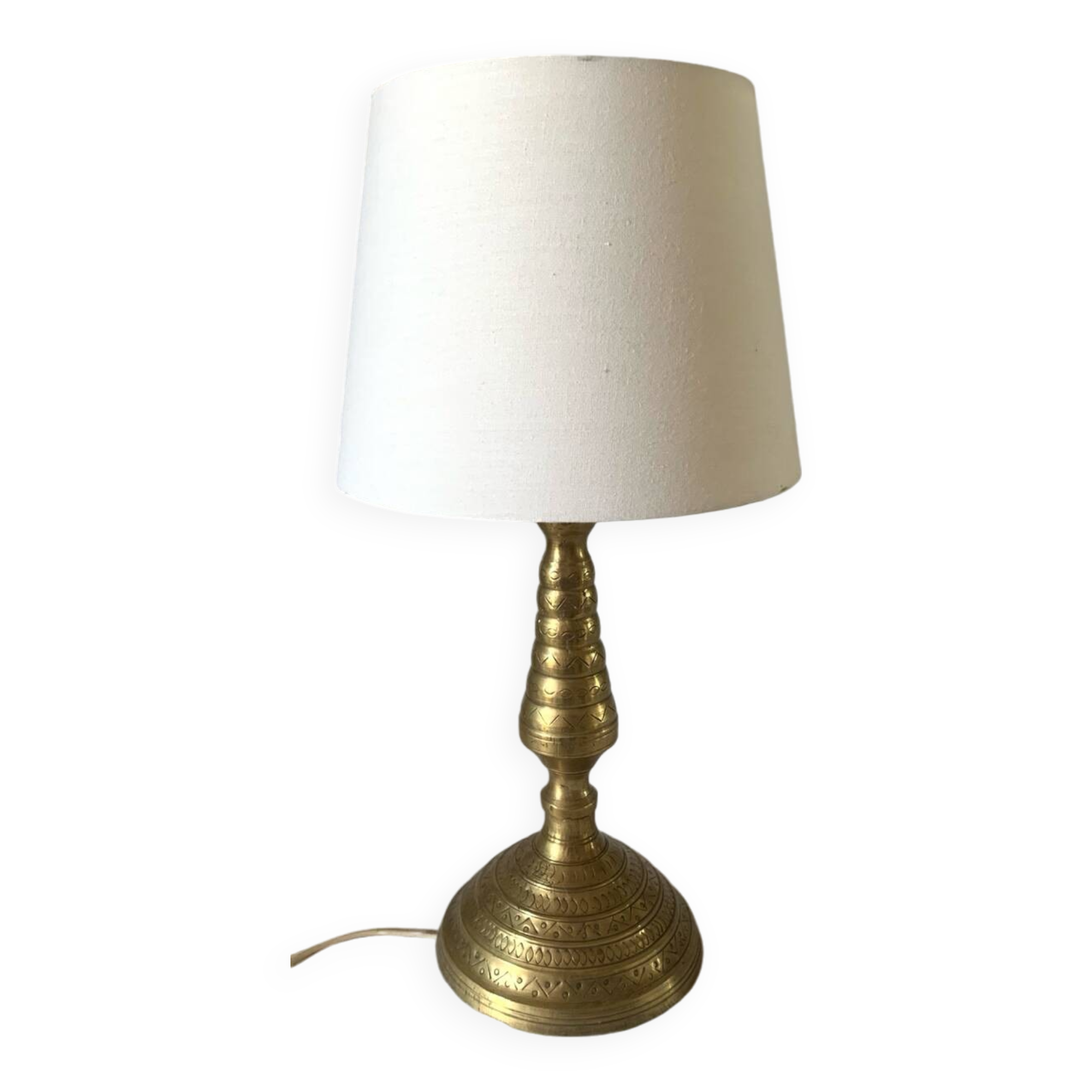 Golden brass floor lamp