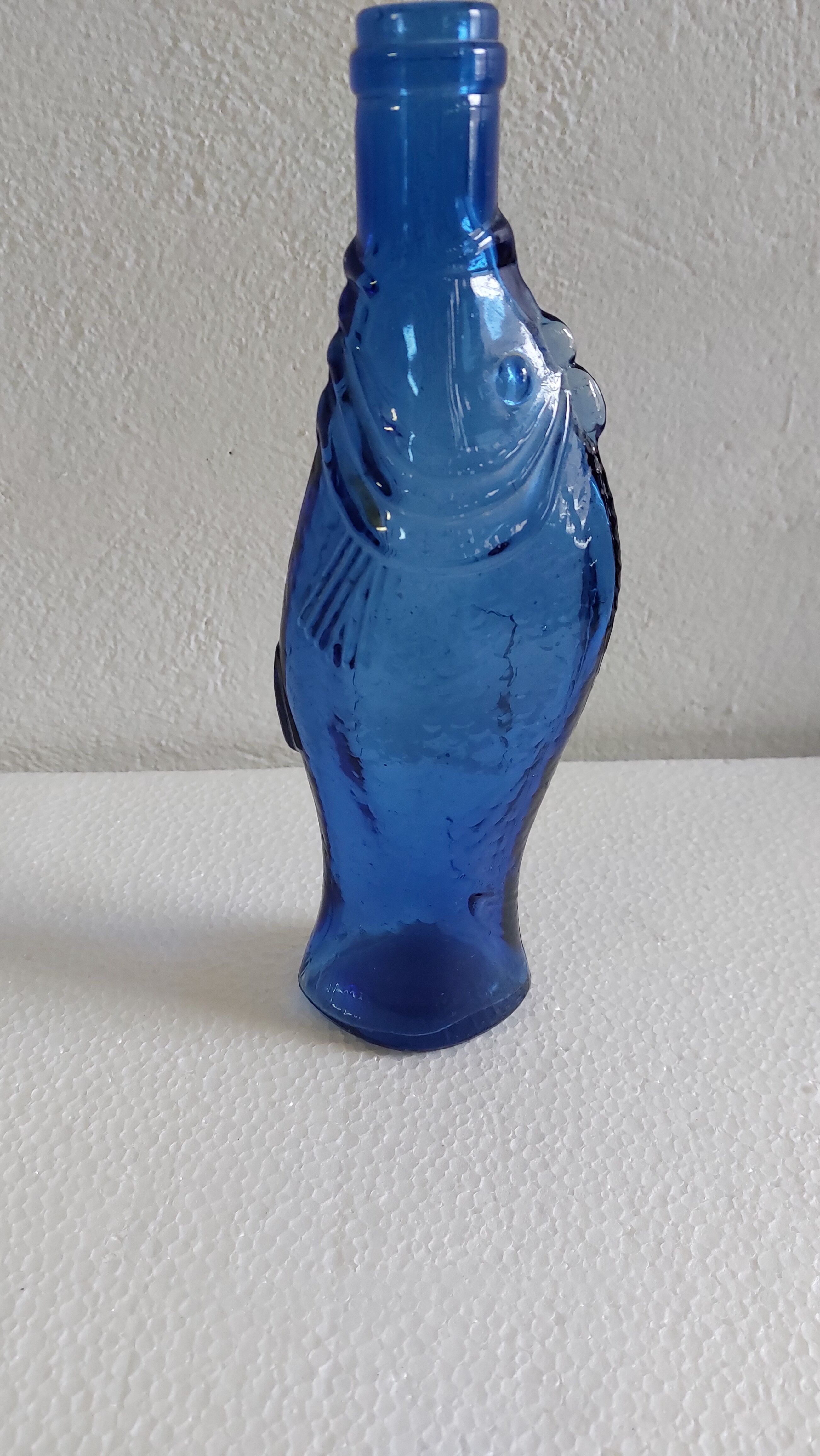 Carafe, bottle blue fish colbat