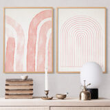 Framed set of two abstract giclee prints, 50x70