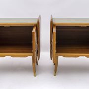 Pair of Art Deco Italian Bedside Tables White Ash Briar, 1920s