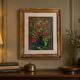 Dipinto "Rose Rosse" – Firmato WALTER – Elegante Cornice Dorata
