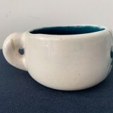 2 cups maja white and blue enamelled ceramic cups