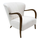 Malatesta and Masson Art Déco Style Italian Walnut and Bouclé Armchair, 50
