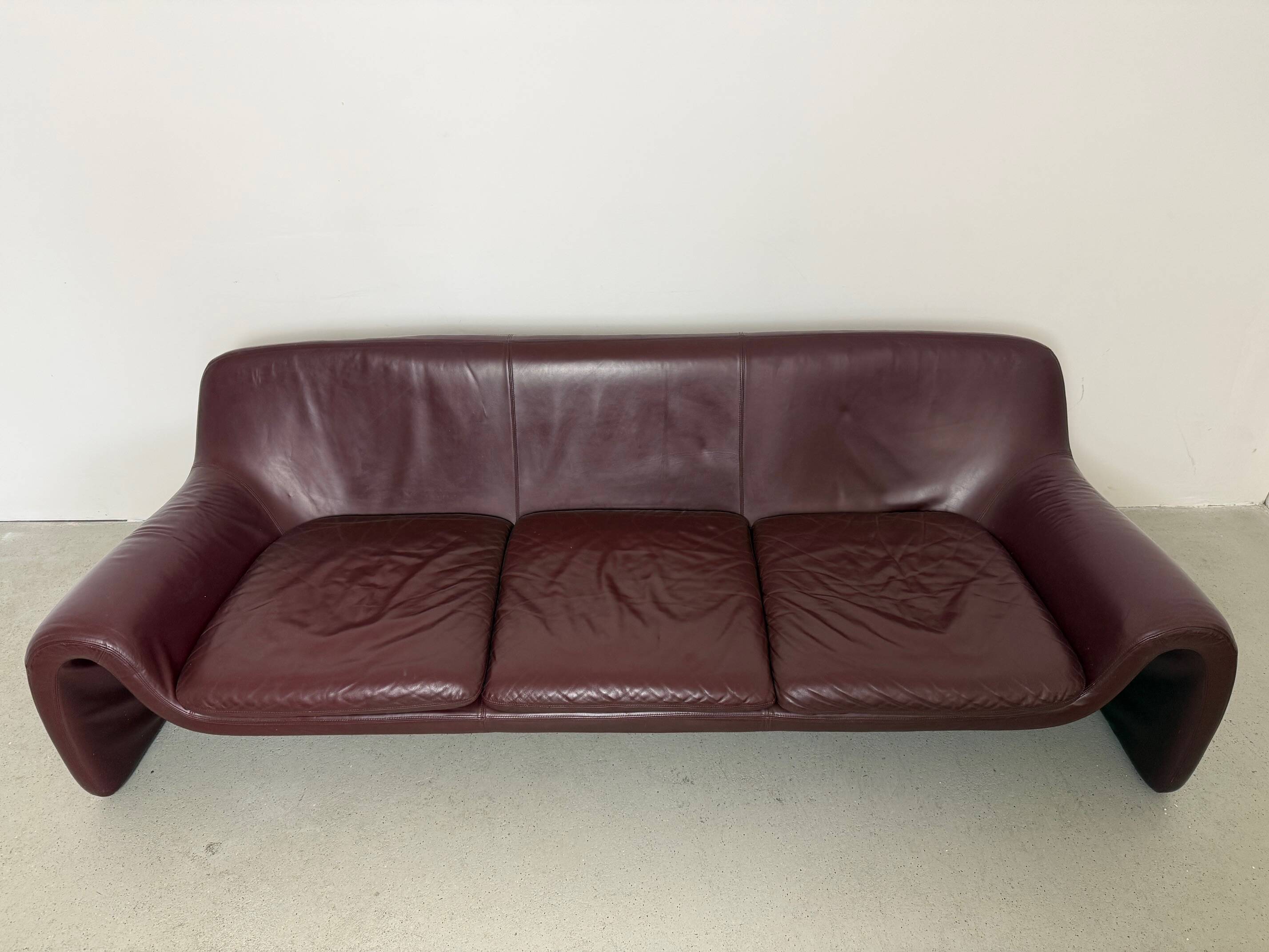 Sculptural 3-seater Leather Sofa by Cinova, Italy 1970s