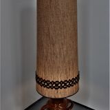 70s floor lamp with open ceramic foot and period lampshade
