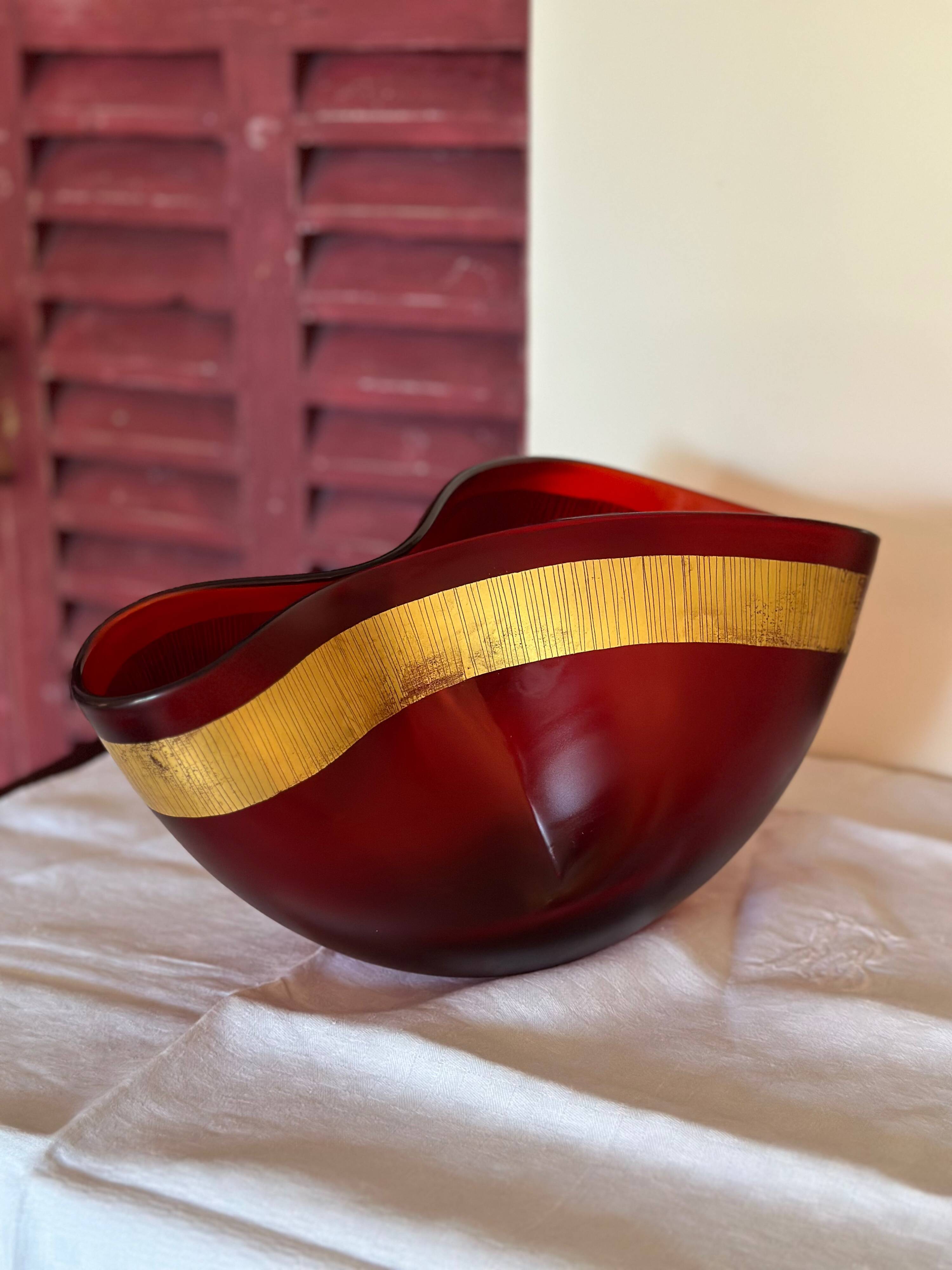 Sublime cup signed salviati murano, vintage model "pizzicati" 36 cm