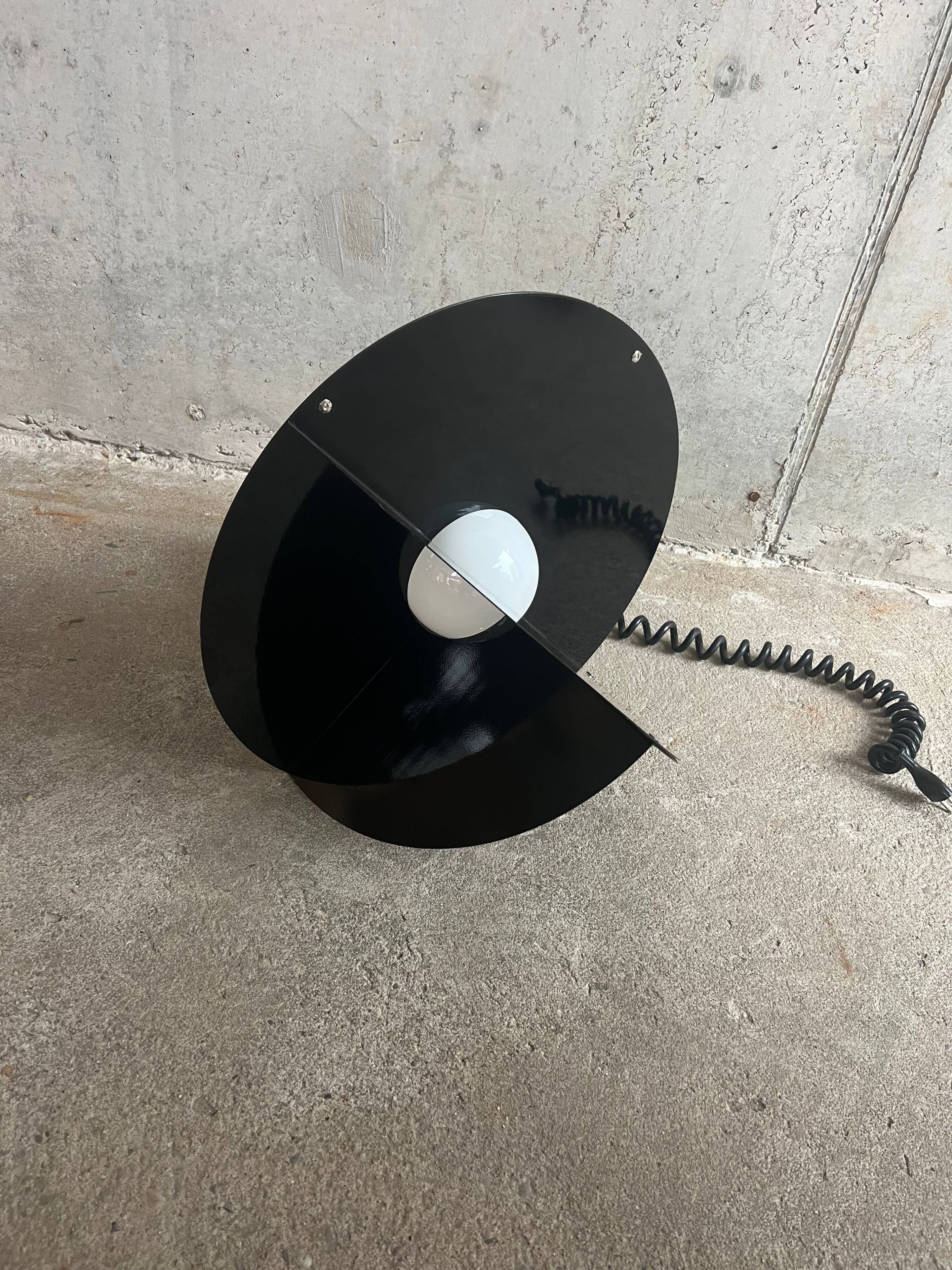 Black “Luna” lamp by Rinaldo Cutini