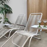 Set vintage garden chairs pool bed chaise longue R.Henkel