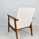 Fauteuil boucle ivoire blanc vintage, années 1970