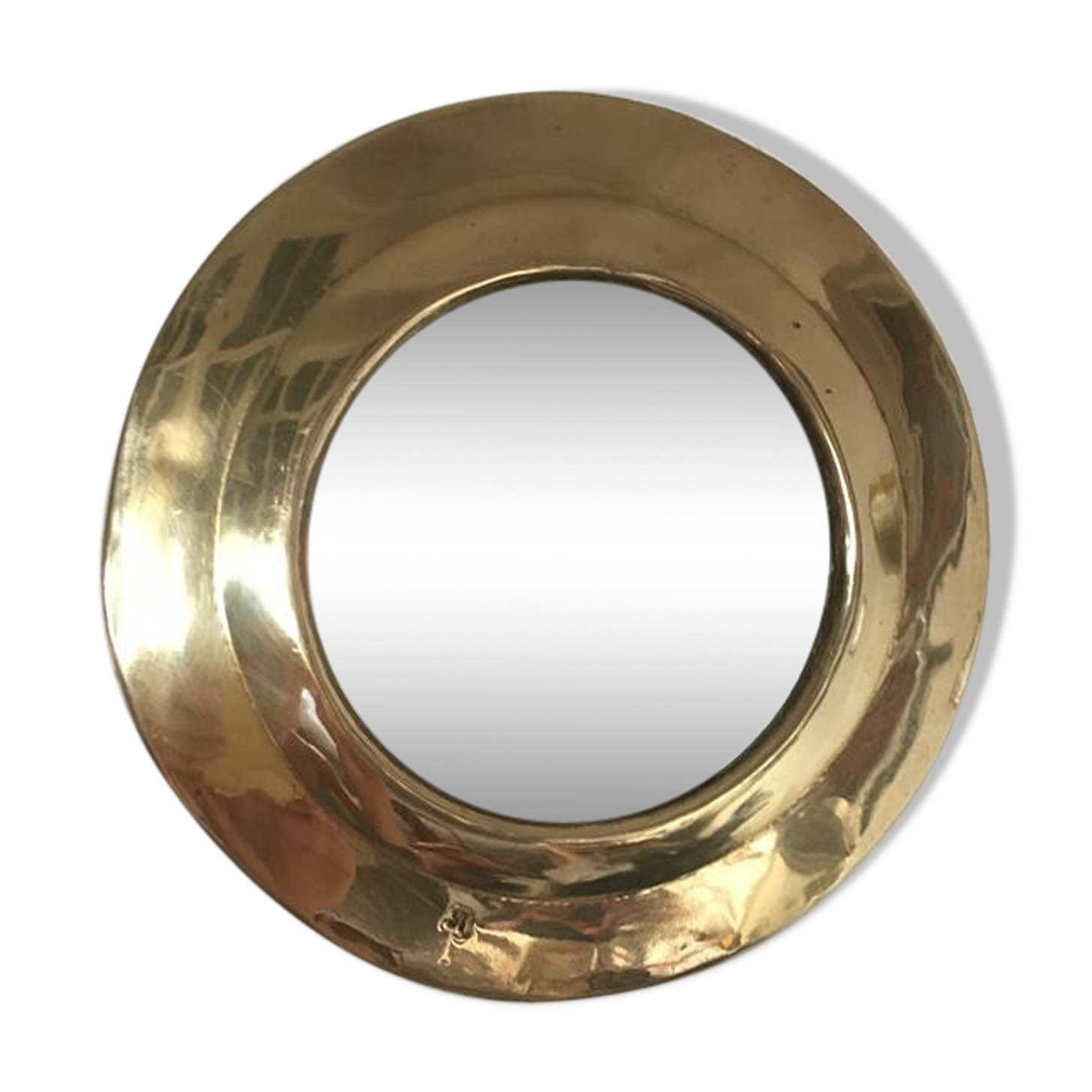 Round mirror brass 19x19cm