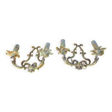 Pair of Louis XV Style Bronze Sconces